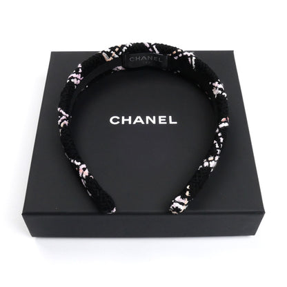 CHANEL シャネル ココマーク カチューシャ ブラック/ピンク AAA021 ヘアバンド レディース【中古】