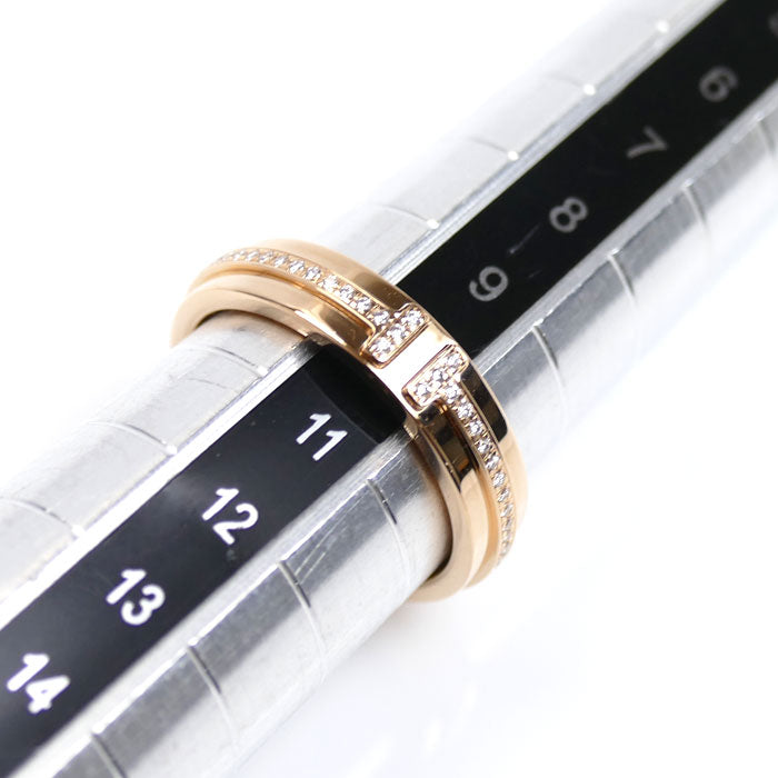 TIFFANY&Co. ティファニー K18PG ピンクゴールド T TWO ナロー ダイヤ リング・指輪 60151411 ダイヤモンド 10号 5.7g レディース【中古】【美品】