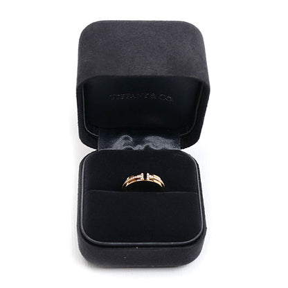 TIFFANY&Co. ティファニー K18PG ピンクゴールド T TWO ナロー ダイヤ リング・指輪 60151411 ダイヤモンド 10号 5.7g レディース【中古】【美品】