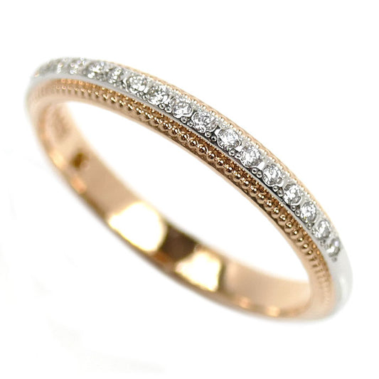 Vendome Aoyama ヴァンドーム青山 K18PG/Pt950 ミル グラニュール ハーフエタニティ リング・指輪 AM_R0030 ダイヤモンド 10.5号 2.5g レディース【中古】【美品】