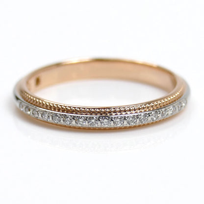 Vendome Aoyama ヴァンドーム青山 K18PG/Pt950 ミル グラニュール ハーフエタニティ リング・指輪 AM_R0030 ダイヤモンド 10.5号 2.5g レディース【中古】【美品】