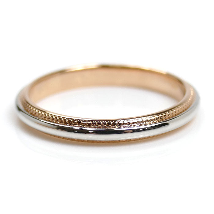 Vendome Aoyama ヴァンドーム青山 K18PG/Pt950 ミル グラニュール ハーフエタニティ リング・指輪 AM_R0030 ダイヤモンド 10.5号 2.5g レディース【中古】【美品】