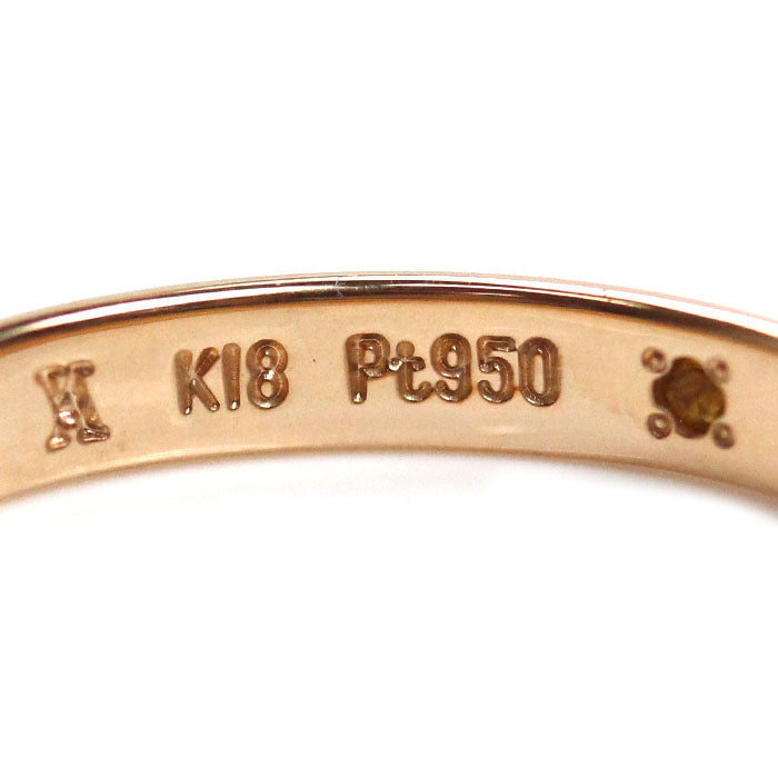 Vendome Aoyama ヴァンドーム青山 K18PG/Pt950 ミル グラニュール ハーフエタニティ リング・指輪 AM_R0030 ダイヤモンド 10.5号 2.5g レディース【中古】【美品】