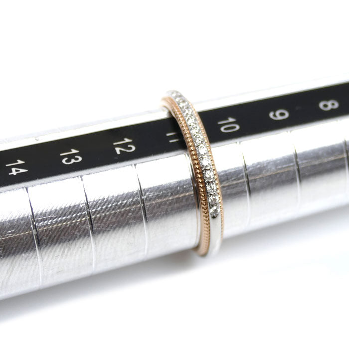 Vendome Aoyama ヴァンドーム青山 K18PG/Pt950 ミル グラニュール ハーフエタニティ リング・指輪 AM_R0030 ダイヤモンド 10.5号 2.5g レディース【中古】【美品】