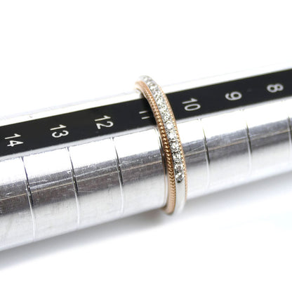 Vendome Aoyama ヴァンドーム青山 K18PG/Pt950 ミル グラニュール ハーフエタニティ リング・指輪 AM_R0030 ダイヤモンド 10.5号 2.5g レディース【中古】【美品】