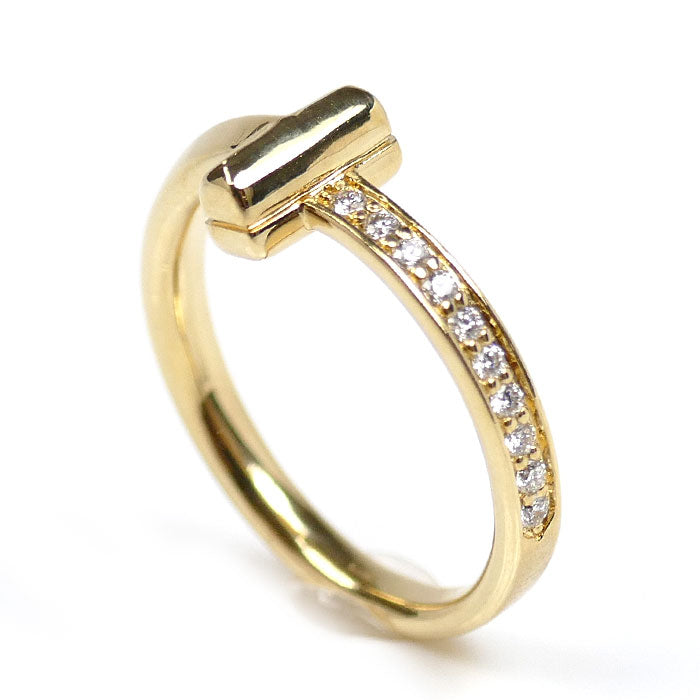 TIFFANY&Co. ティファニー K18YG イエローゴールド Tワン ナロー ダイヤ リング・指輪 67795113 11号 4.1g レディース【中古】【美品】
