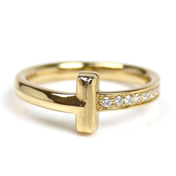 TIFFANY&Co. ティファニー K18YG イエローゴールド Tワン ナロー ダイヤ リング・指輪 67795113 11号 4.1g レディース【中古】【美品】