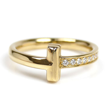 TIFFANY&Co. ティファニー K18YG イエローゴールド Tワン ナロー ダイヤ リング・指輪 67795113 11号 4.1g レディース【中古】【美品】