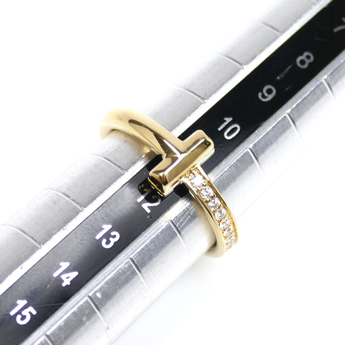 TIFFANY&Co. ティファニー K18YG イエローゴールド Tワン ナロー ダイヤ リング・指輪 67795113 11号 4.1g レディース【中古】【美品】