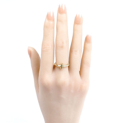 TIFFANY&Co. ティファニー K18YG イエローゴールド Tワン ナロー ダイヤ リング・指輪 67795113 11号 4.1g レディース【中古】【美品】