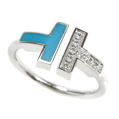 TIFFANY&Co. ティファニー K18WG ホワイトゴールド Tワイヤー ダイヤ ターコイズ リング・指輪 64028146 ダイヤモンド ターコイズ 11号 4.4g レディース【中古】【美品】