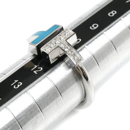 TIFFANY&Co. ティファニー K18WG ホワイトゴールド Tワイヤー ダイヤ ターコイズ リング・指輪 64028146 ダイヤモンド ターコイズ 11号 4.4g レディース【中古】【美品】