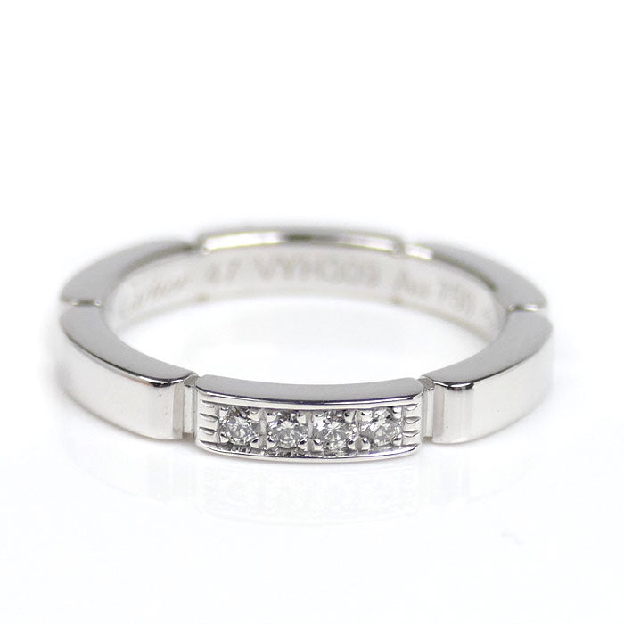 CARTIER カルティエ K18WG ホワイトゴールド マイヨンパンテール 4P ダイヤ リング・指輪 B4080447 7号 47 3.6g レディース【中古】【美品】
