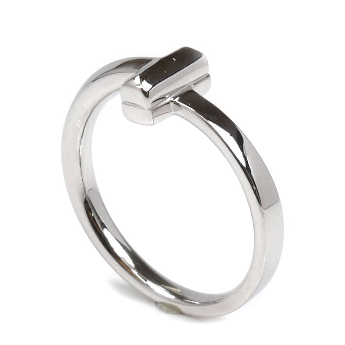 TIFFANY&Co. ティファニー K18WG ホワイトゴールド Tワン ナロー リング・指輪 69278191 11号 3.8g レディース【中古】【美品】