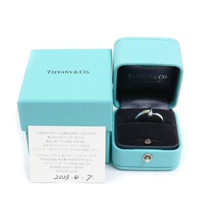 TIFFANY&Co. ティファニー K18WG ホワイトゴールド Tワン ナロー リング・指輪 69278191 11号 3.8g レディース【中古】【美品】