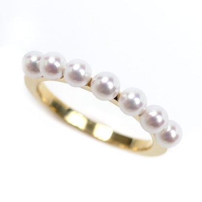 MIKIMOTO ミキモト K18YG イエローゴールド パール リング・指輪 PR-1426K アコヤパール約3.5mm 13号 3.4g レディース【中古】【美品】
