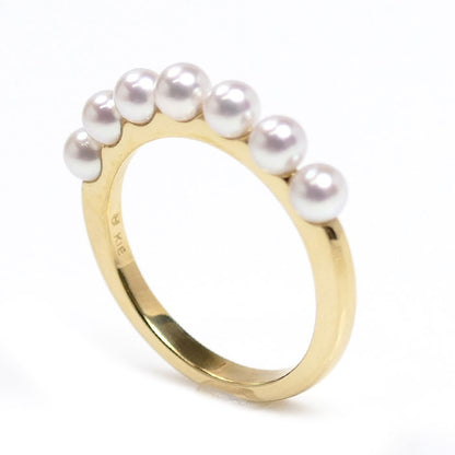 MIKIMOTO ミキモト K18YG イエローゴールド パール リング・指輪 PR-1426K アコヤパール約3.5mm 13号 3.4g レディース【中古】【美品】