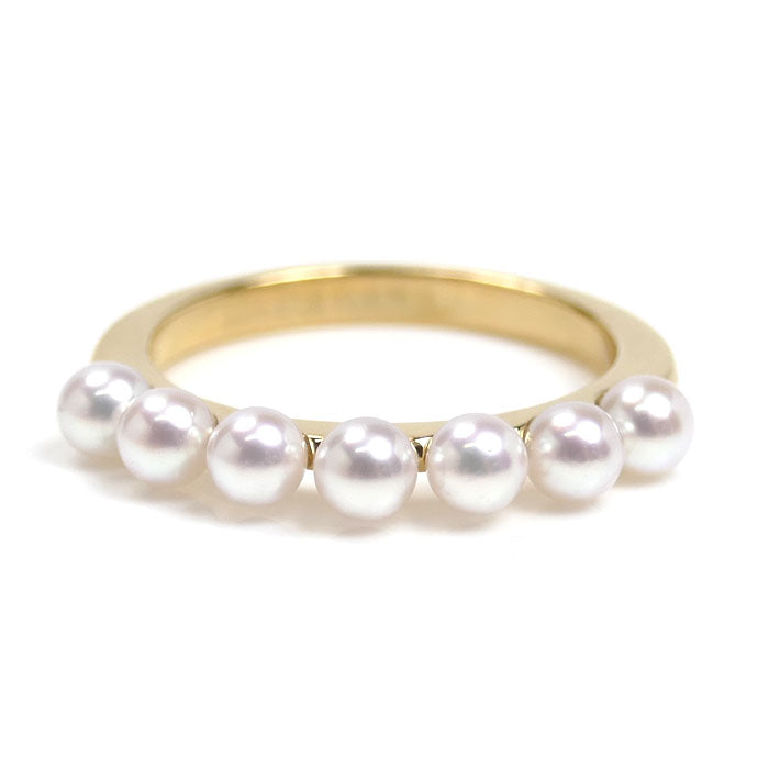 MIKIMOTO ミキモト K18YG イエローゴールド パール リング・指輪 PR-1426K アコヤパール約3.5mm 13号 3.4g レディース【中古】【美品】