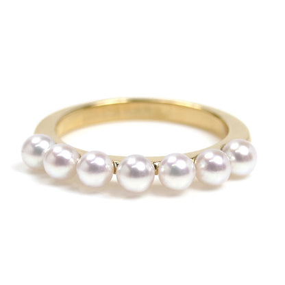 MIKIMOTO ミキモト K18YG イエローゴールド パール リング・指輪 PR-1426K アコヤパール約3.5mm 13号 3.4g レディース【中古】【美品】