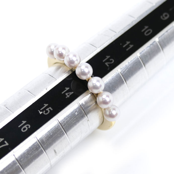 MIKIMOTO ミキモト K18YG イエローゴールド パール リング・指輪 PR-1426K アコヤパール約3.5mm 13号 3.4g レディース【中古】【美品】