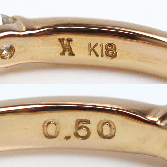 Vendome Aoyama ヴァンドーム青山 K18PG ピンクゴールド ハーフエタニティ ダイヤ リング・指輪 AGAR942809DI ダイヤモンド0.50ct 9号 2.0g レディース【中古】【美品】