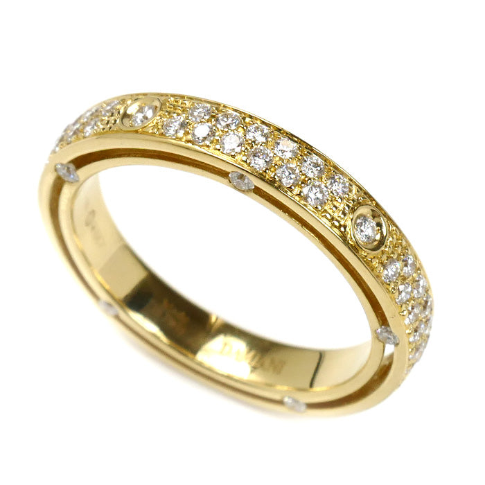 Damiani ダミアーニ K18YG イエローゴールド ディ・サイド パヴェ リング・指輪 20086866 14号 3.7g レディース【中古】【美品】