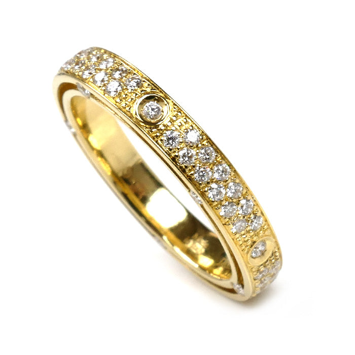 Damiani ダミアーニ K18YG イエローゴールド ディ・サイド パヴェ リング・指輪 20086866 14号 3.7g レディース【中古】【美品】