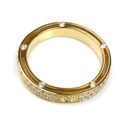 Damiani ダミアーニ K18YG イエローゴールド ディ・サイド パヴェ リング・指輪 20086866 14号 3.7g レディース【中古】【美品】