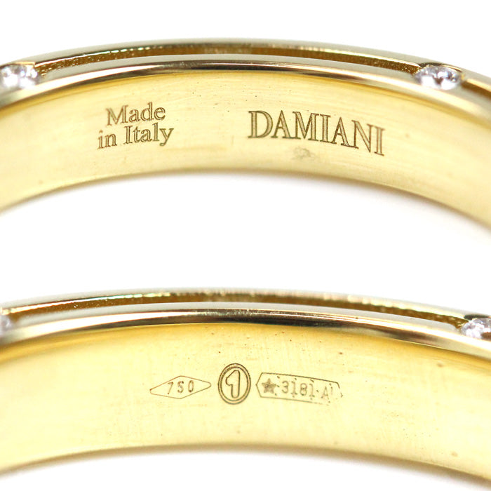 Damiani ダミアーニ K18YG イエローゴールド ディ・サイド パヴェ リング・指輪 20086866 14号 3.7g レディース【中古】【美品】