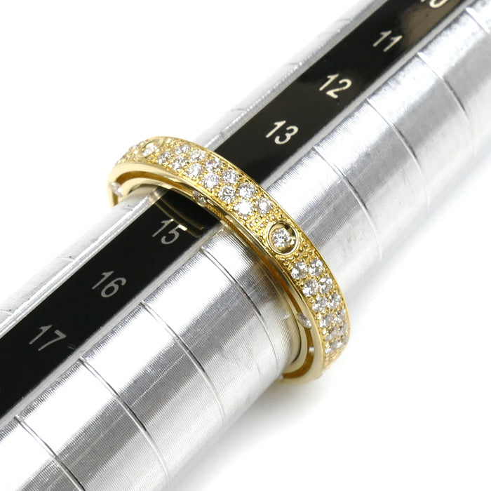 Damiani ダミアーニ K18YG イエローゴールド ディ・サイド パヴェ リング・指輪 20086866 14号 3.7g レディース【中古】【美品】