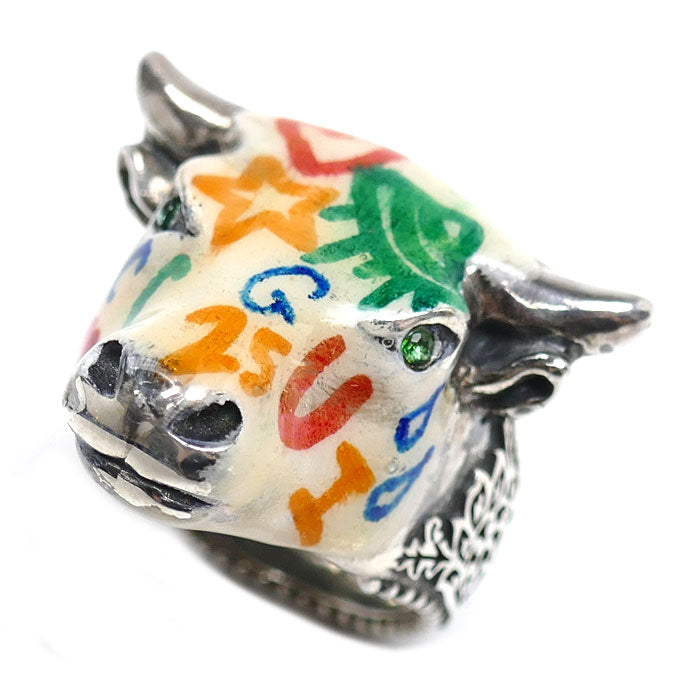 GUCCI グッチ シルバー925 アンガーフォレスト ブル リング・指輪 14号 17.8g レディース【中古】