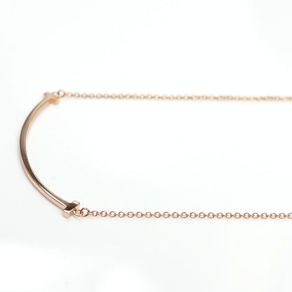 TIFFANY&Co. ティファニー K18PG ピンクゴールド Tスマイル スモール ネックレス 60011678 2.8g 41/46cm レディース【中古】【美品】