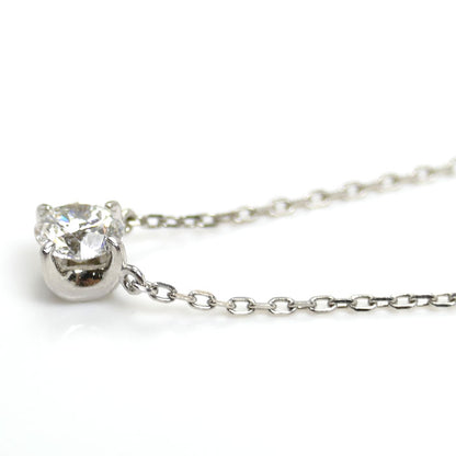 4℃ ヨンドシー Pt850プラチナ 一粒ダイヤ ネックレス 11823125008 ダイヤモンド0.331ct 2.6g ～45cm レディース【中古】