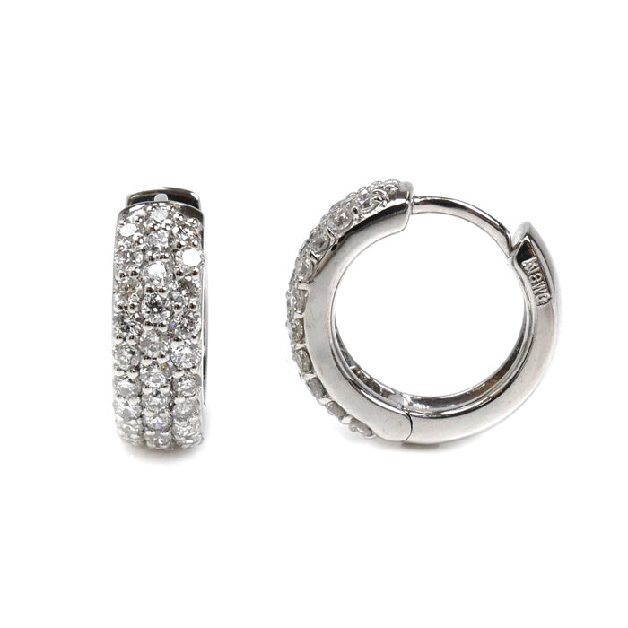 Ponte Vecchio ポンテヴェキオ K18WG ホワイトゴールド ダイヤ ピアス ダイヤモンド0.33ct/0.33ct 4.5g レディース【中古】【美品】