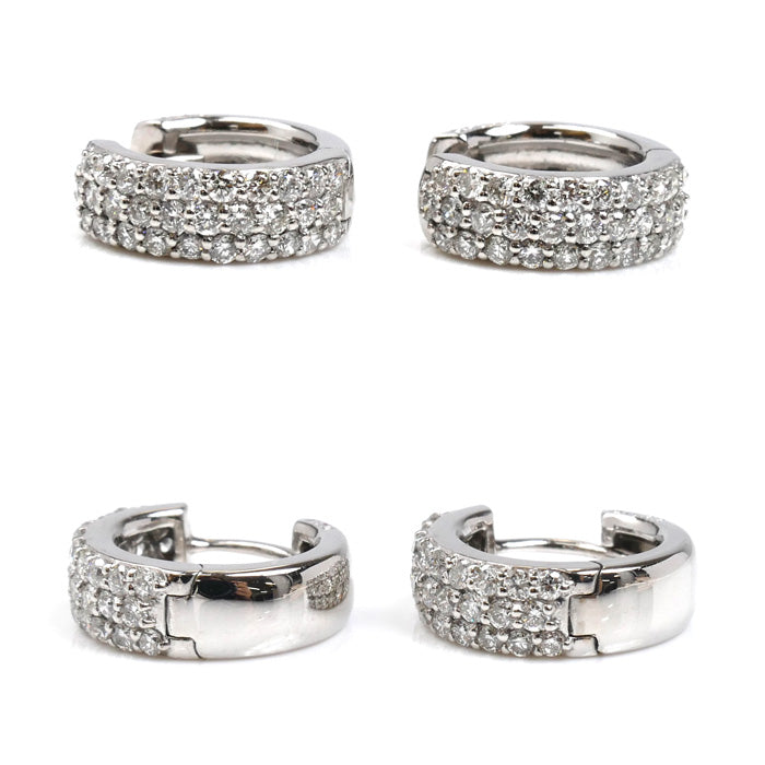 Ponte Vecchio ポンテヴェキオ K18WG ホワイトゴールド ダイヤ ピアス ダイヤモンド0.33ct/0.33ct 4.5g レディース【中古】【美品】