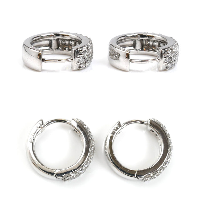 Ponte Vecchio ポンテヴェキオ K18WG ホワイトゴールド ダイヤ ピアス ダイヤモンド0.33ct/0.33ct 4.5g レディース【中古】【美品】