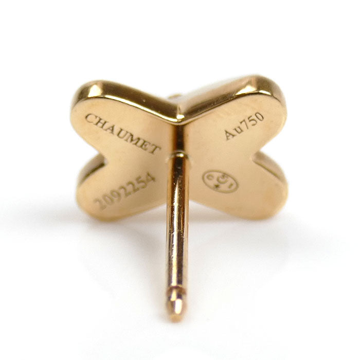 Chaumet ショーメ K18PG ピンクゴールド ジュ ドゥ リアン シェル ダイヤ シングル ピアス 083469 1.2g レディース【中古】