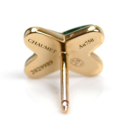 Chaumet ショーメ K18PG ピンクゴールド ジュ ドゥ リアン マラカイト ダイヤ シングル ピアス 083975 1.2g レディース【中古】