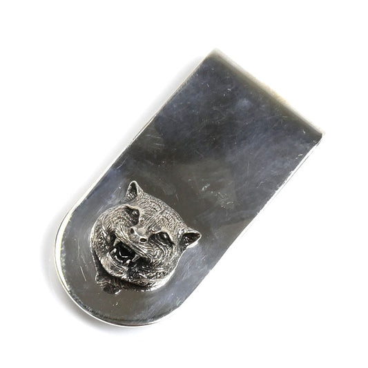GUCCI グッチ シルバー925 タイガーヘッド マネークリップ 456905 J8400 0701 30.3g メンズ【中古】