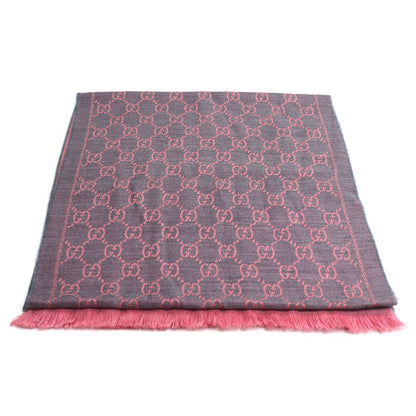 GUCCI グッチ GG マフラー グレー×ピンク 133483 3G200 1272 スカーフ ストール レディース【中古】【美品】