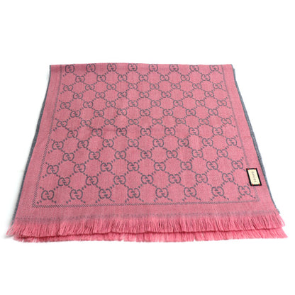 GUCCI グッチ GG マフラー グレー×ピンク 133483 3G200 1272 スカーフ ストール レディース【中古】【美品】