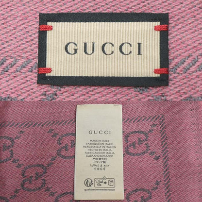 GUCCI グッチ GG マフラー グレー×ピンク 133483 3G200 1272 スカーフ ストール レディース【中古】【美品】