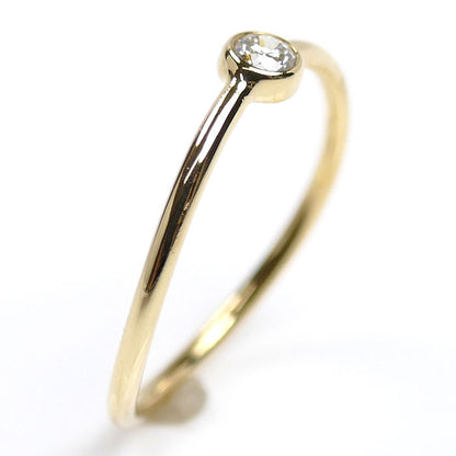 TIFFANY&Co. ティファニー K18YG イエローゴールド ウェーブ シングルロウ ダイヤ リング・指輪 60016988 7号 0.8g レディース【中古】【美品】