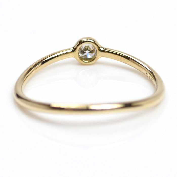 TIFFANY&Co. ティファニー K18YG イエローゴールド ウェーブ シングルロウ ダイヤ リング・指輪 60016988 7号 0.8g レディース【中古】【美品】