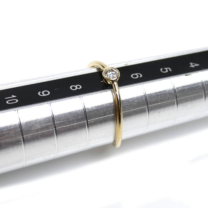TIFFANY&Co. ティファニー K18YG イエローゴールド ウェーブ シングルロウ ダイヤ リング・指輪 60016988 7号 0.8g レディース【中古】【美品】