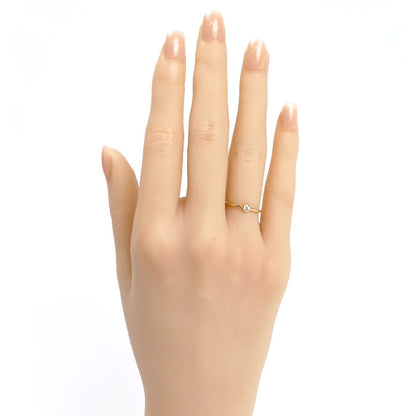 TIFFANY&Co. ティファニー K18YG イエローゴールド ウェーブ シングルロウ ダイヤ リング・指輪 60016988 7号 0.8g レディース【中古】【美品】