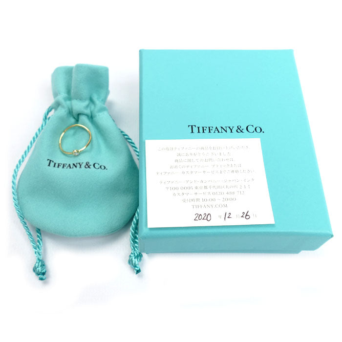 TIFFANY&Co. ティファニー K18YG イエローゴールド ウェーブ シングルロウ ダイヤ リング・指輪 60016988 7号 0.8g レディース【中古】【美品】