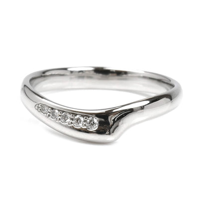 TIFFANY&Co. ティファニー Pt950プラチナ オープンハートバンド ダイヤ リング・指輪 15号 4.6g レディース【中古】【美品】