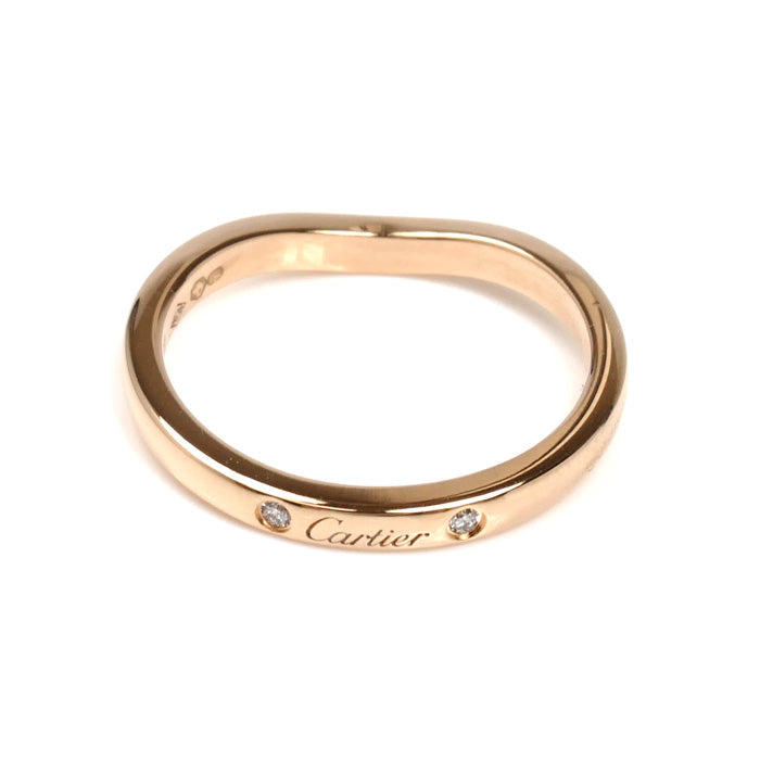 CARTIER カルティエ K18PG ピンクゴールド バレリーナ カーブ ウェディング 3P ダイヤ リング・指輪 B4098648 8号 48 2.3g レディース【中古】【美品】