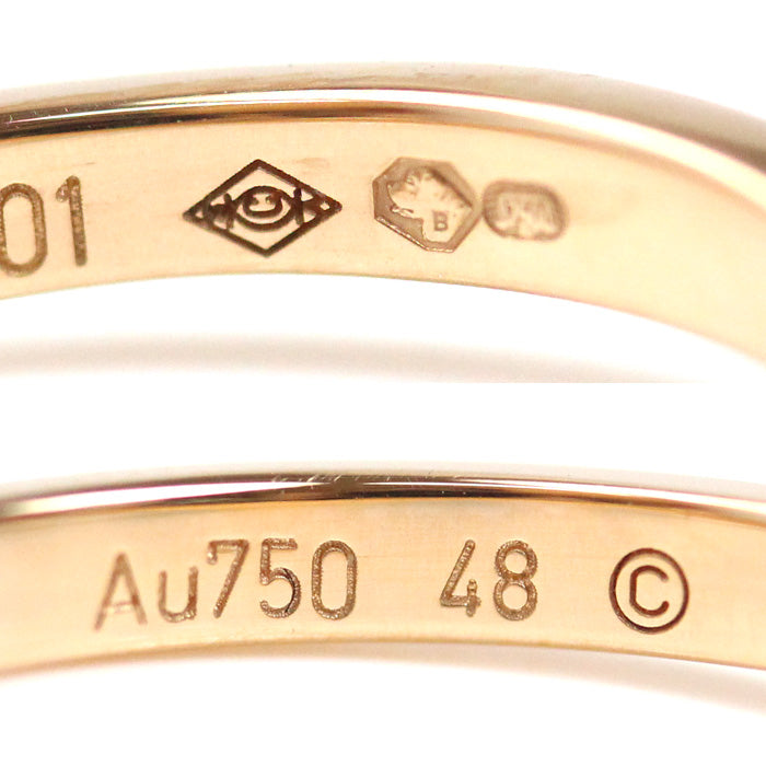 CARTIER カルティエ K18PG ピンクゴールド バレリーナ カーブ ウェディング 3P ダイヤ リング・指輪 B4098648 8号 48 2.3g レディース【中古】【美品】